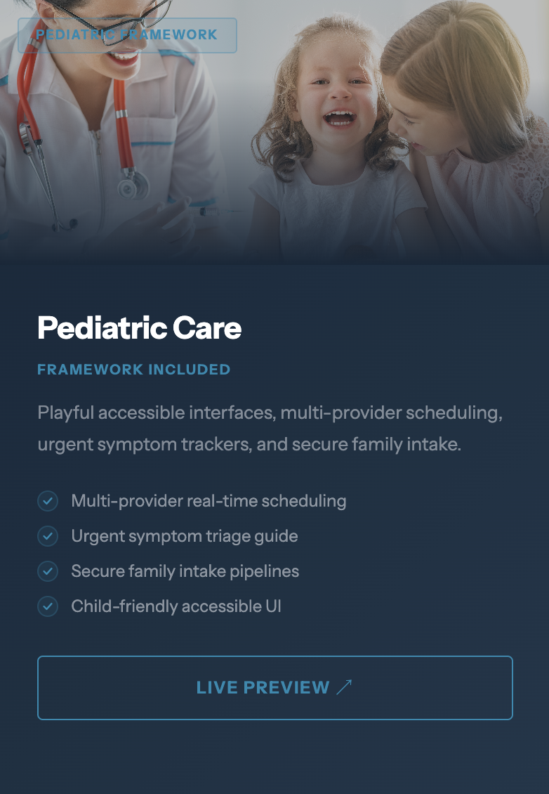 Pediatric Care demo website