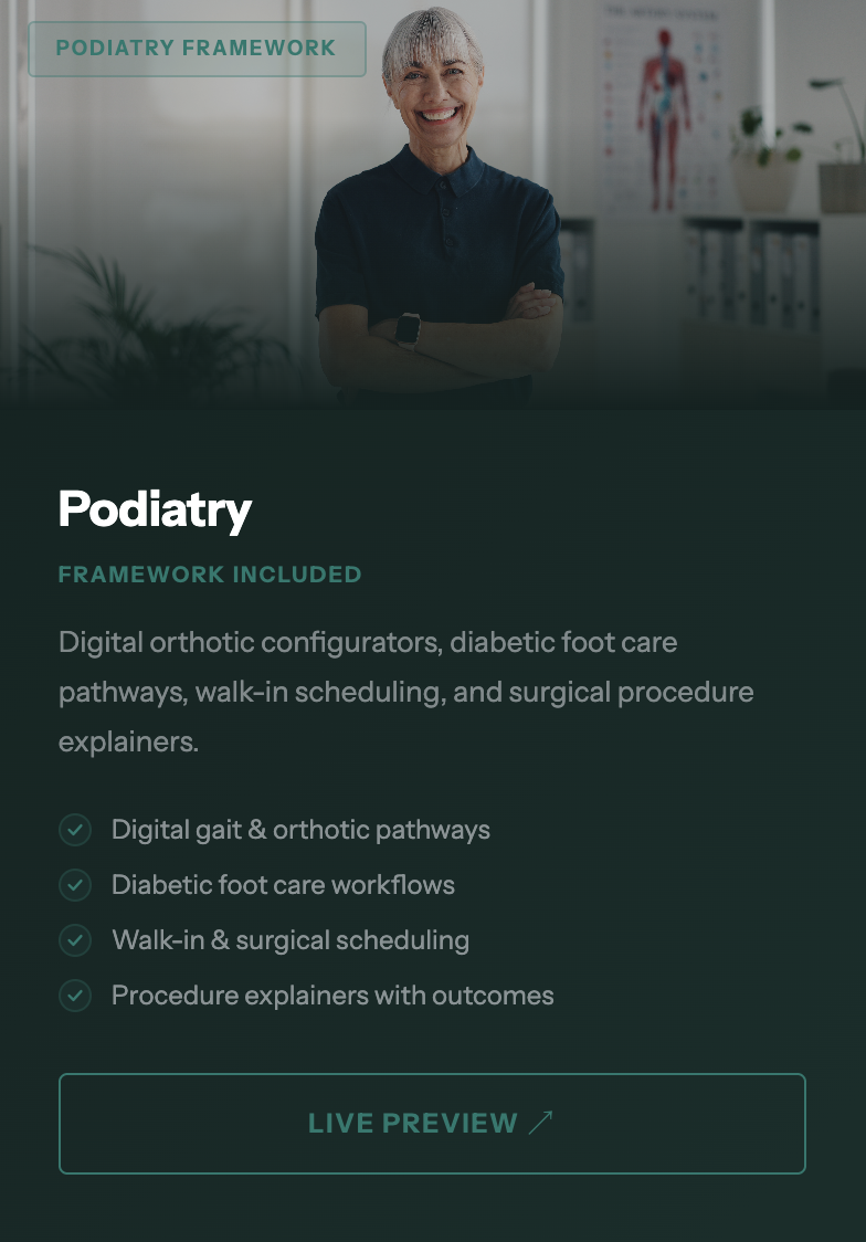 Podiatry demo website